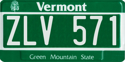 VT license plate ZLV571