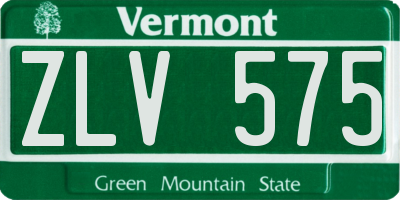 VT license plate ZLV575