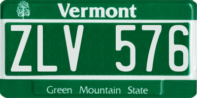 VT license plate ZLV576