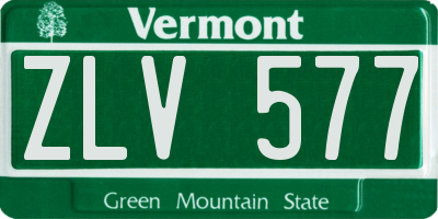 VT license plate ZLV577