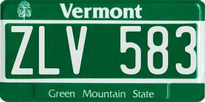 VT license plate ZLV583