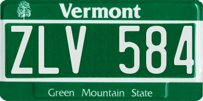 VT license plate ZLV584