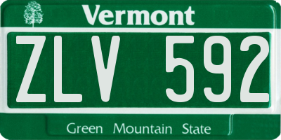 VT license plate ZLV592