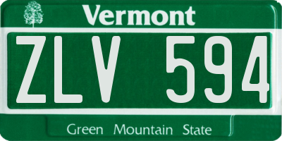 VT license plate ZLV594