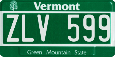 VT license plate ZLV599