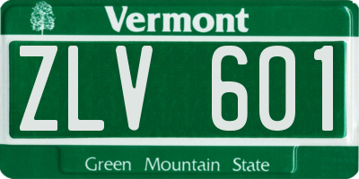 VT license plate ZLV601