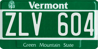 VT license plate ZLV604