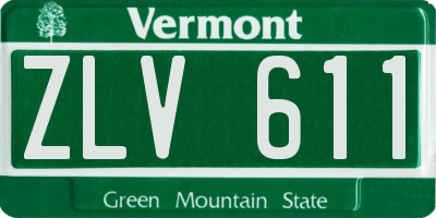 VT license plate ZLV611