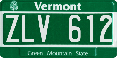 VT license plate ZLV612