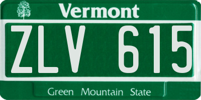VT license plate ZLV615