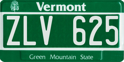 VT license plate ZLV625
