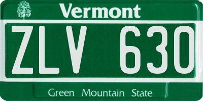 VT license plate ZLV630