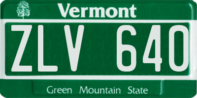 VT license plate ZLV640