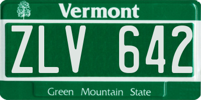 VT license plate ZLV642