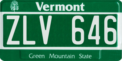VT license plate ZLV646