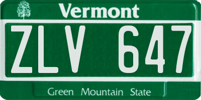 VT license plate ZLV647