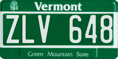 VT license plate ZLV648