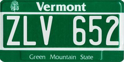VT license plate ZLV652