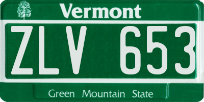 VT license plate ZLV653