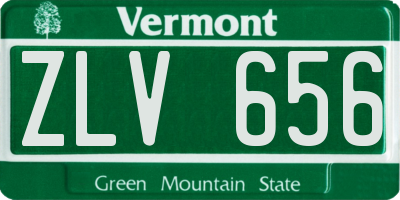 VT license plate ZLV656