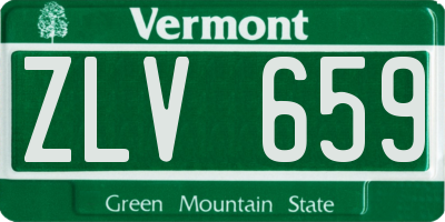 VT license plate ZLV659
