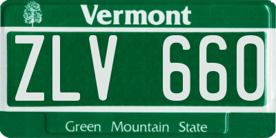 VT license plate ZLV660