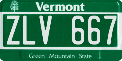 VT license plate ZLV667