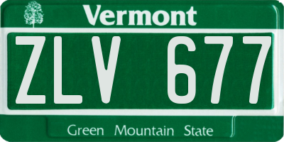 VT license plate ZLV677