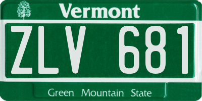 VT license plate ZLV681