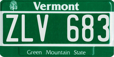 VT license plate ZLV683