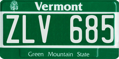 VT license plate ZLV685