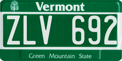 VT license plate ZLV692