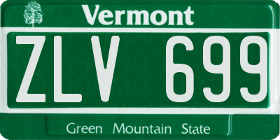 VT license plate ZLV699