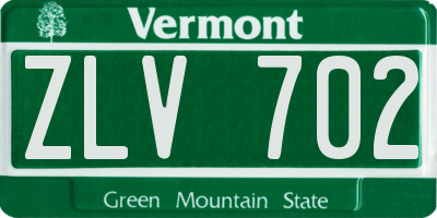 VT license plate ZLV702