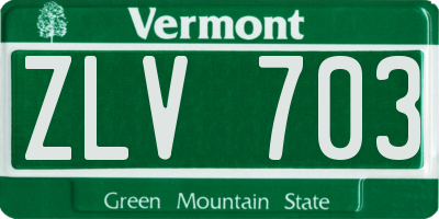 VT license plate ZLV703