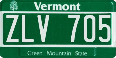 VT license plate ZLV705