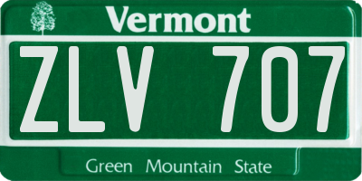 VT license plate ZLV707