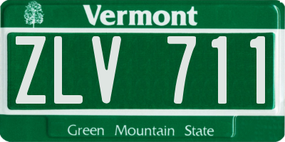 VT license plate ZLV711
