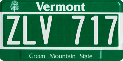 VT license plate ZLV717
