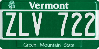 VT license plate ZLV722