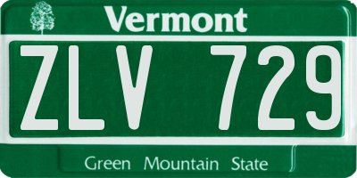 VT license plate ZLV729