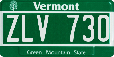 VT license plate ZLV730