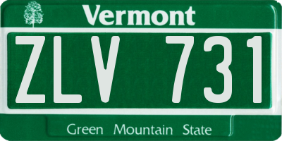 VT license plate ZLV731
