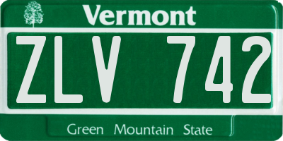 VT license plate ZLV742