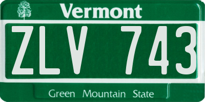 VT license plate ZLV743