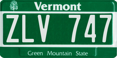 VT license plate ZLV747
