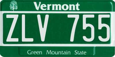 VT license plate ZLV755