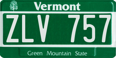 VT license plate ZLV757