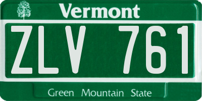 VT license plate ZLV761