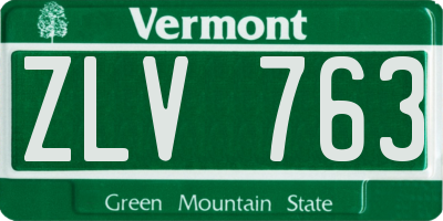 VT license plate ZLV763